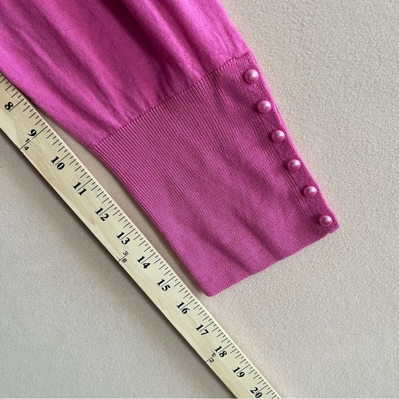 Talbots Women Sweater Merino Wool Puff Sleeve NEW BarbieCore Pink size 2X - Picture 11 of 12